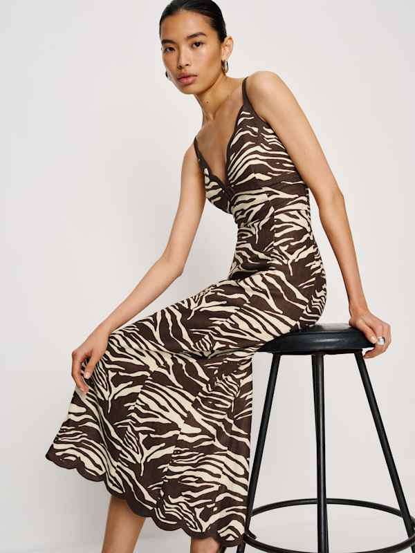 Petites Sara Linen Dress - Stampede